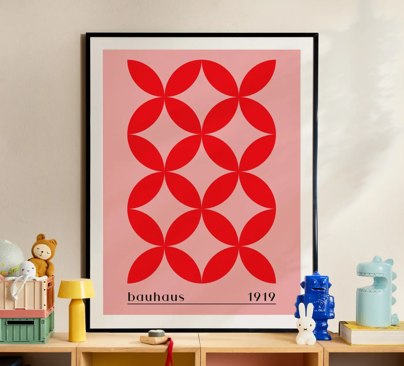 Bauhaus red pattern poster by Whole©