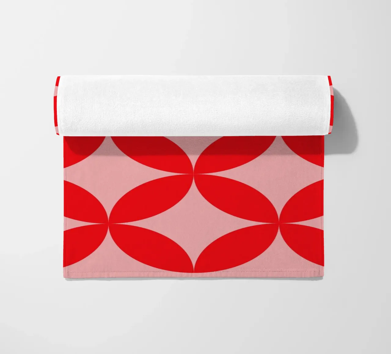 Bauhaus red pattern beach towel by Whole©
