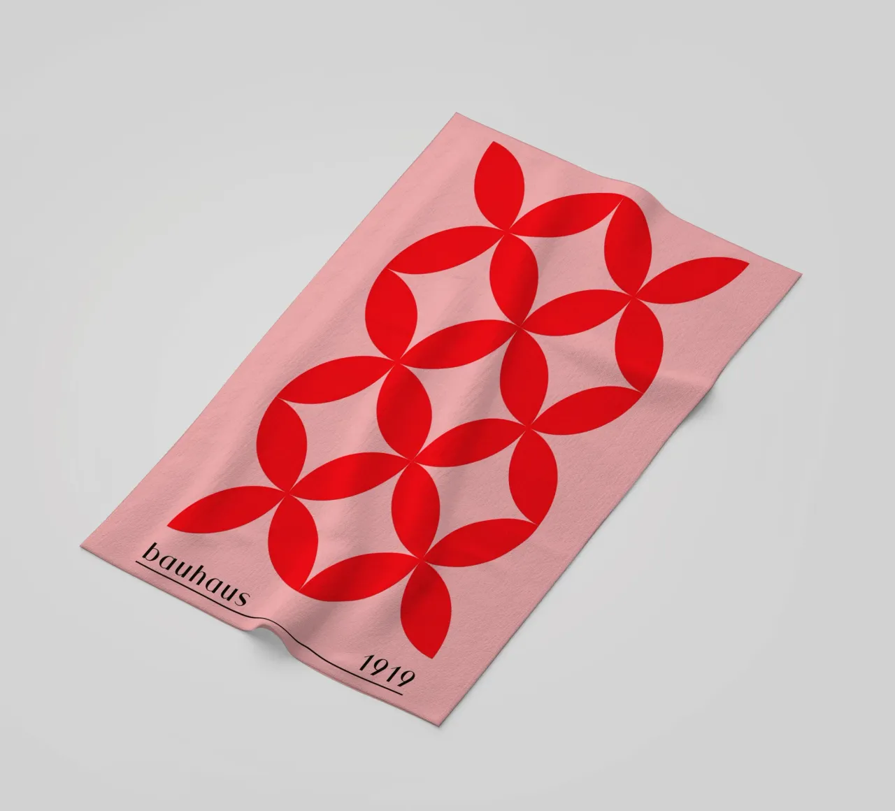 Bauhaus red pattern beach towel by Whole©