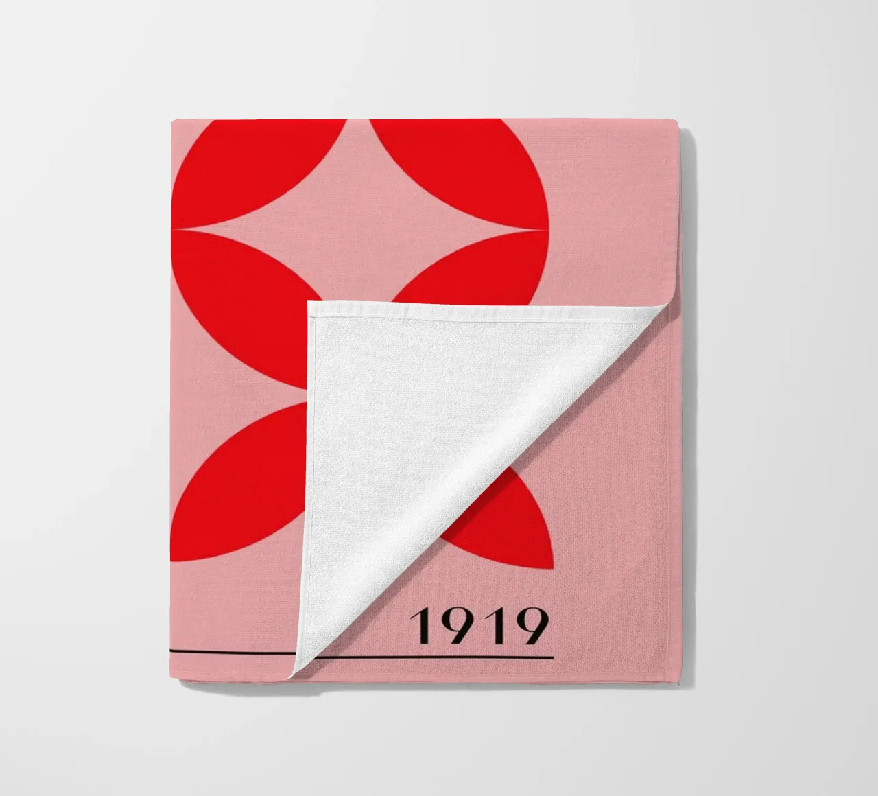 Bauhaus red pattern beach towel by Whole©