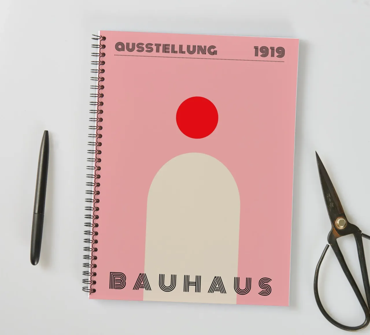 Bauhaus Minimal Red spiral notebook by Whole©