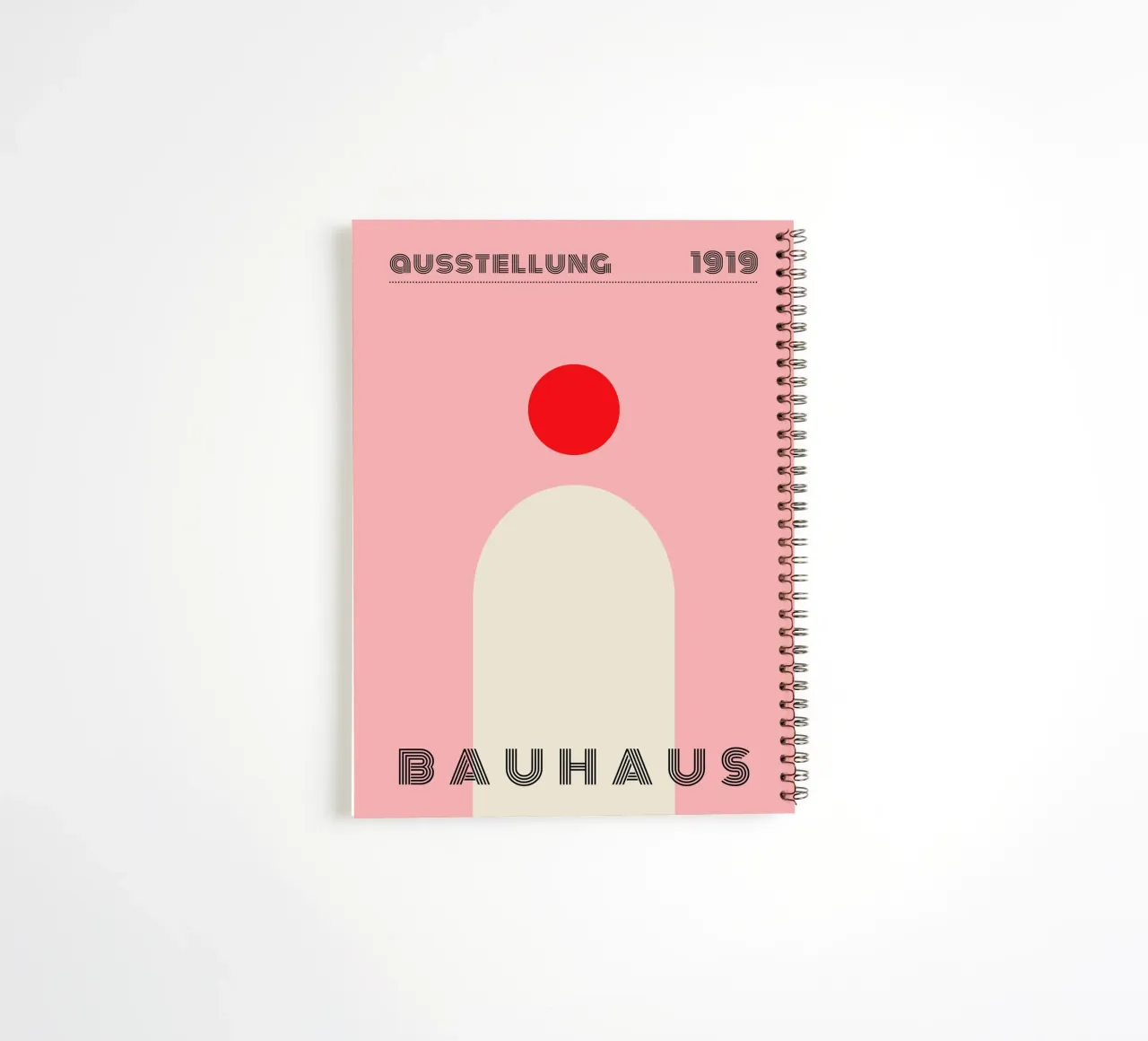 Bauhaus Minimal Red spiral notebook by Whole©