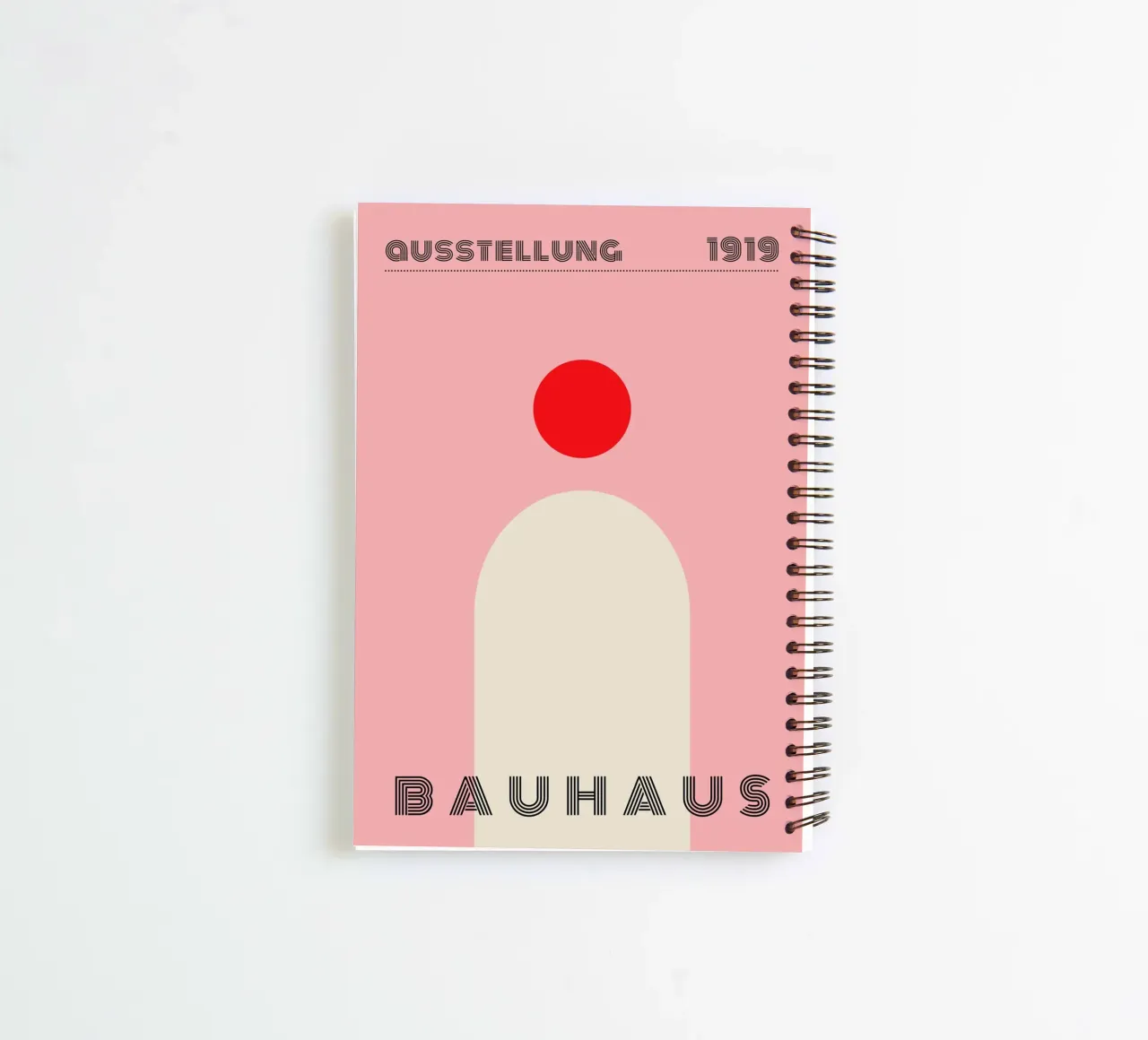 Bauhaus Minimal Red spiral notebook by Whole©