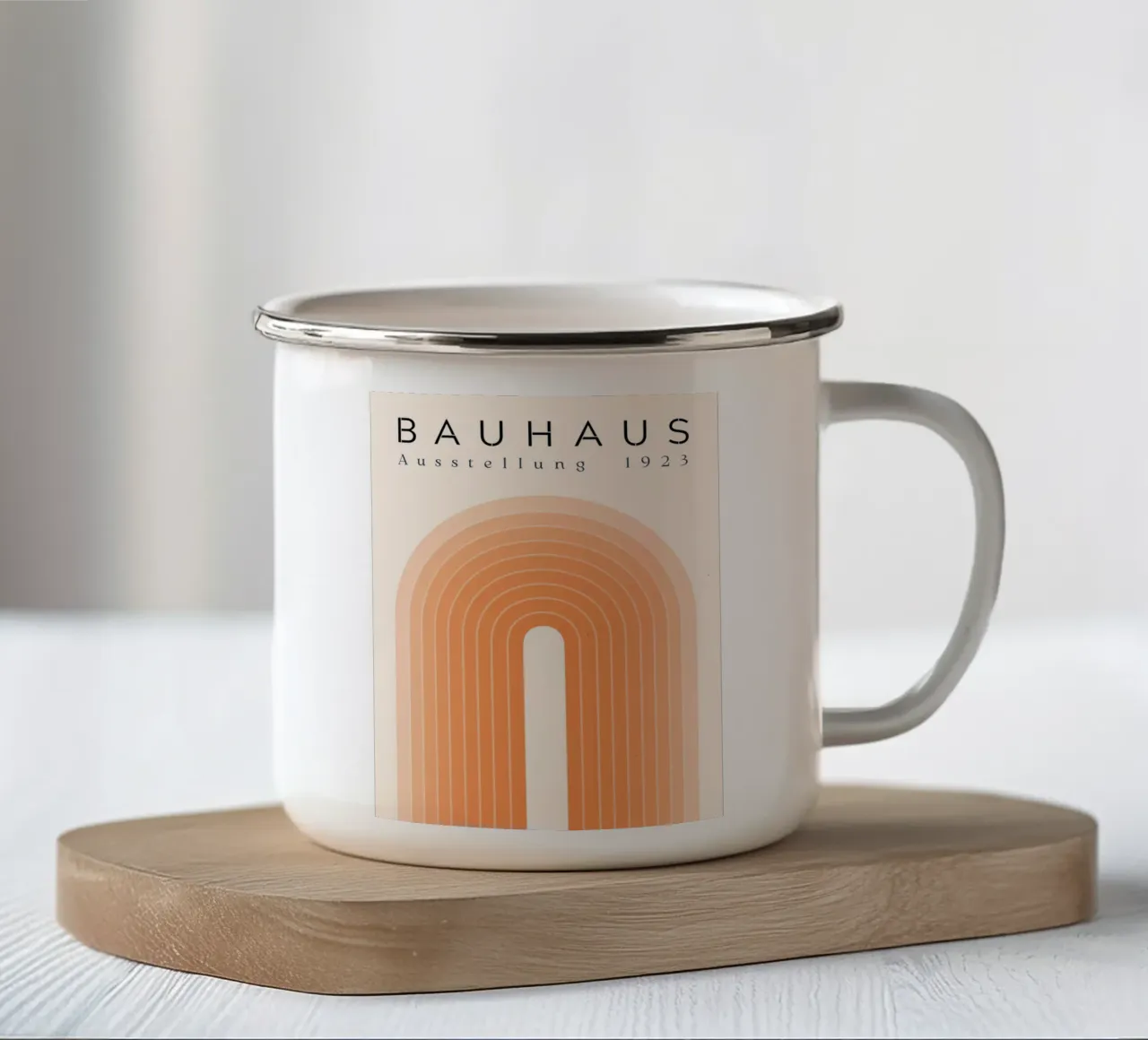 Archi retro Bauhaus tazza in smalto da Whole©