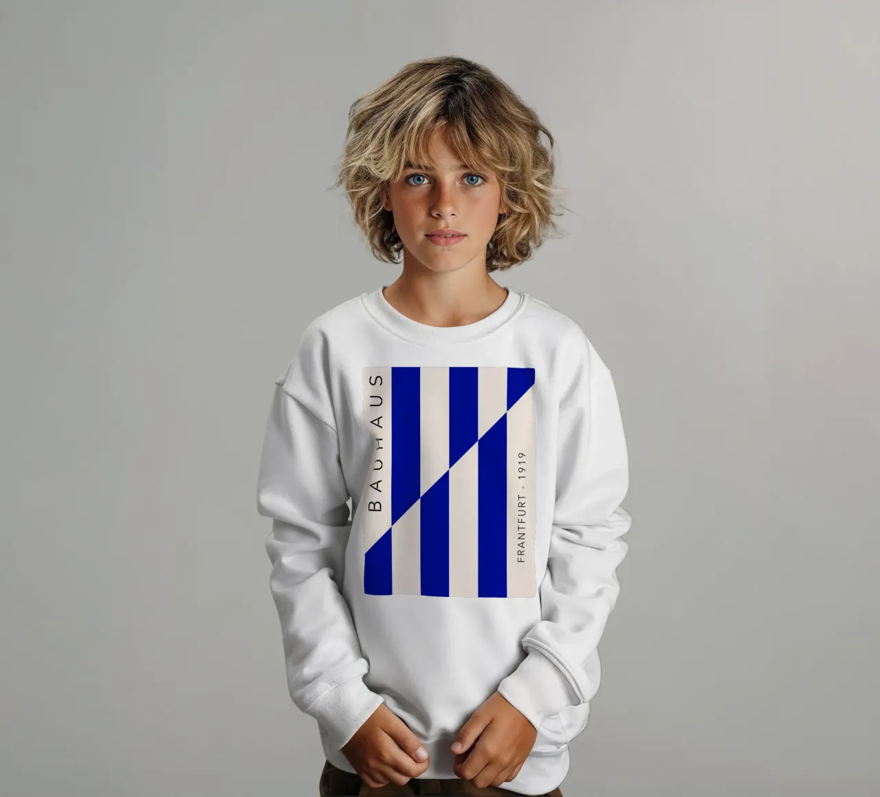 Bauhaus a strisce blu felpa bambino da Whole©