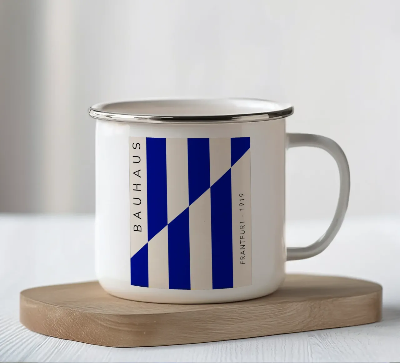 Bauhaus a strisce blu tazza in smalto da Whole©