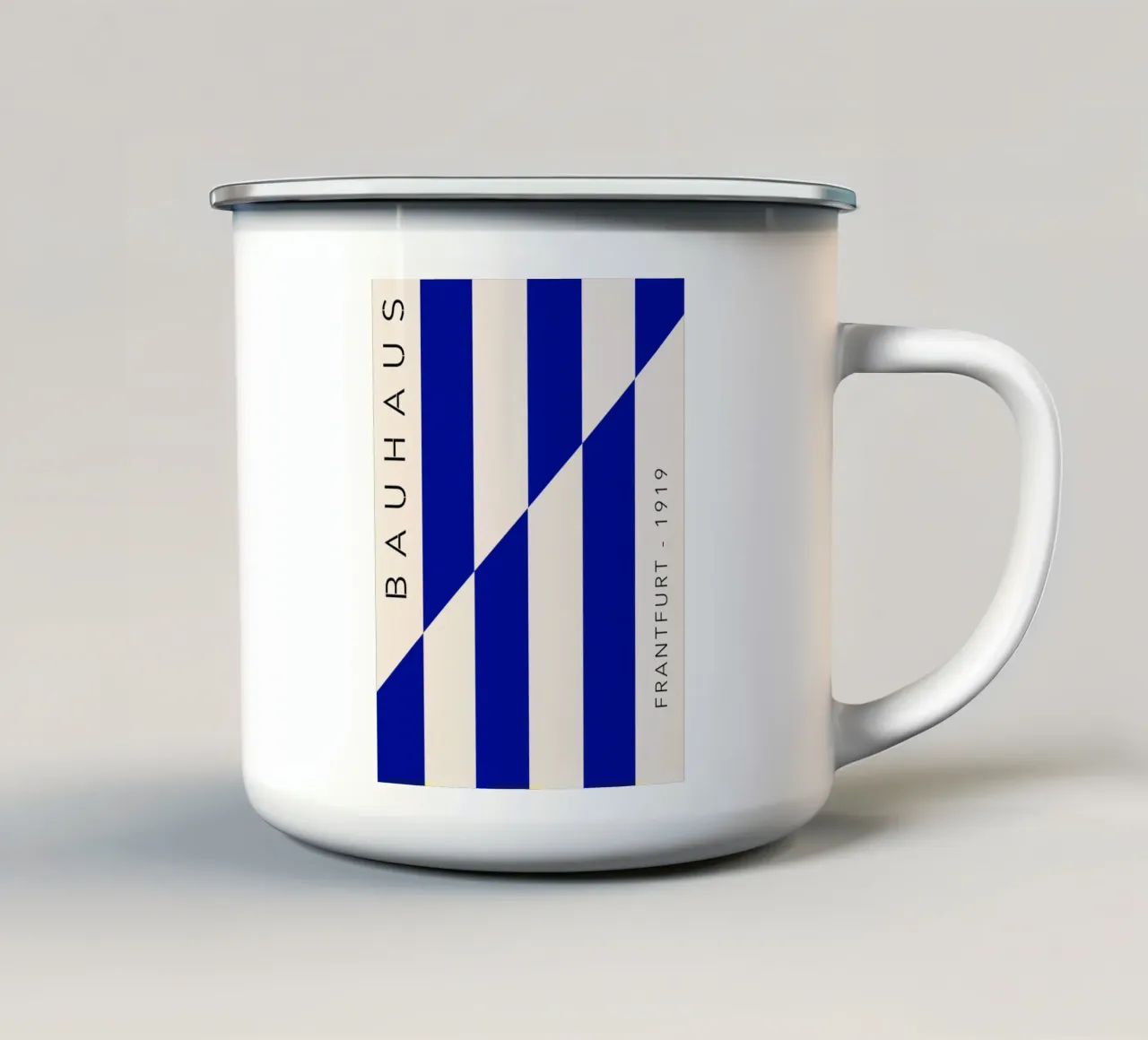 Bauhaus a strisce blu tazza in smalto da Whole©