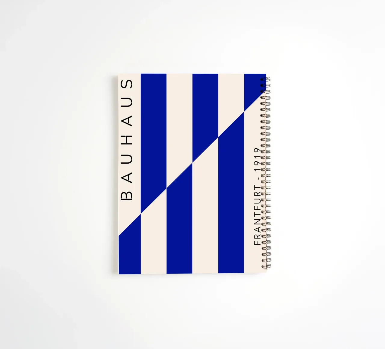 Bauhaus blue stripes spiral notebook by Whole©