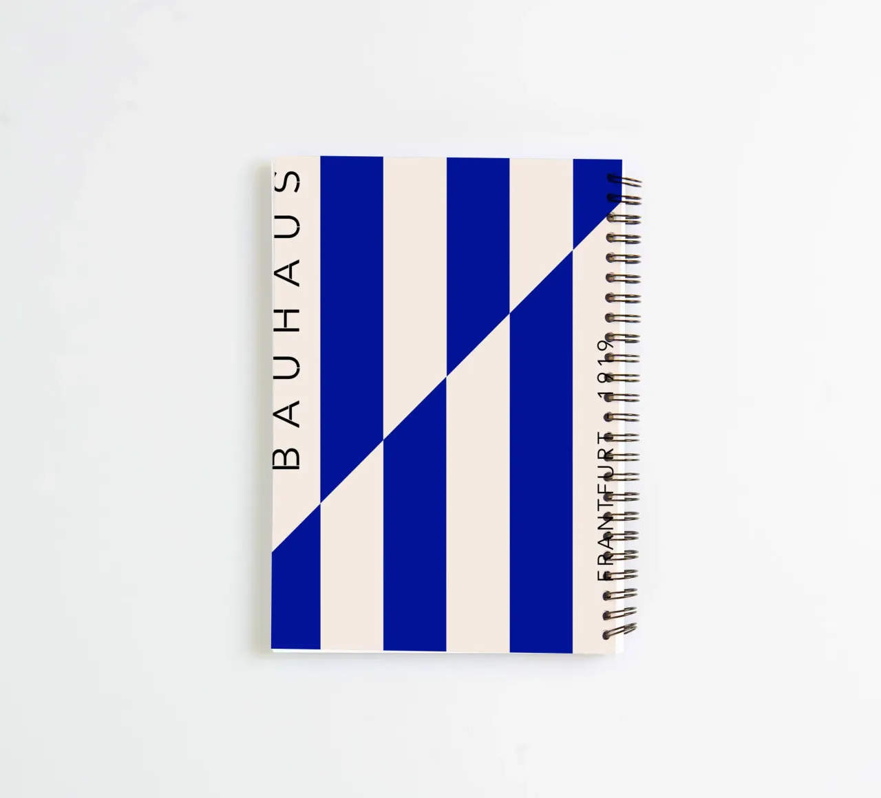 Bauhaus blue stripes spiral notebook by Whole©