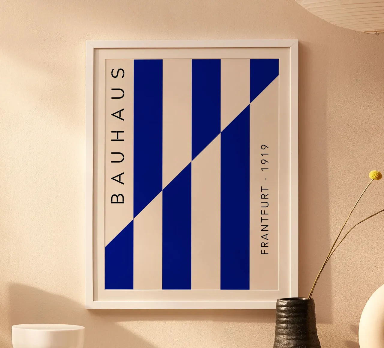 Bauhaus blue stripes poster by Whole©