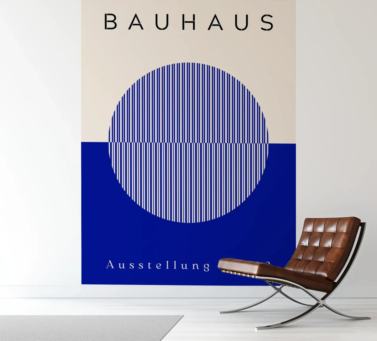 Bauhaus circles blue photo wallpaper by Whole©
