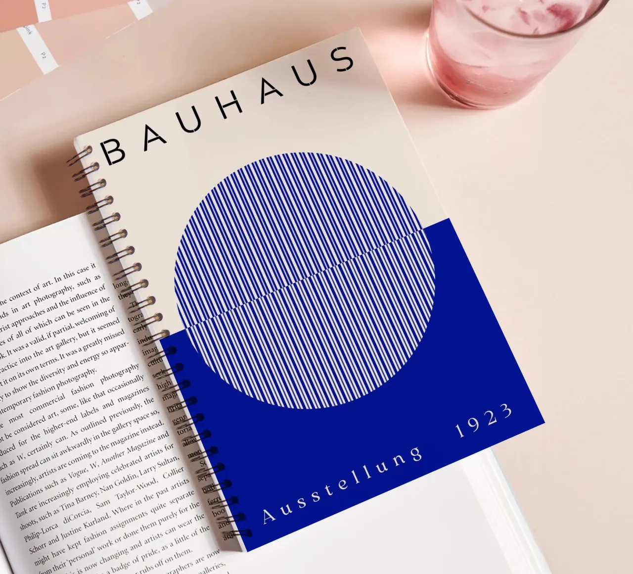 Bauhaus circles blue spiral notebook by Whole©