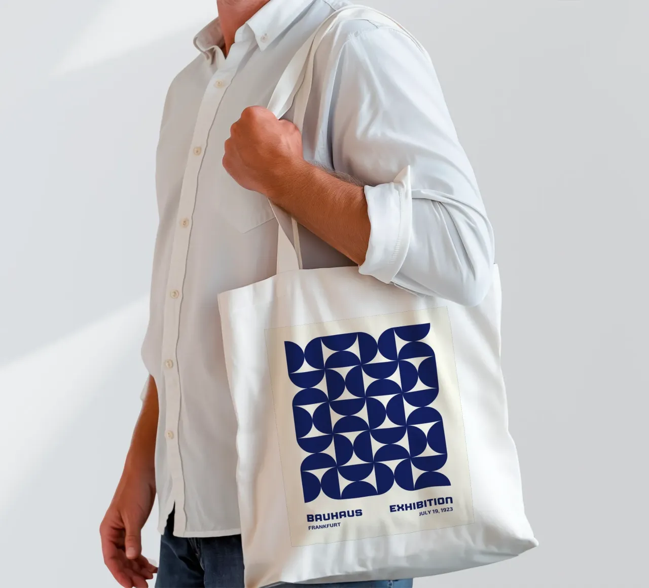 Bauhaus Geometria Blu borsa in juta da Whole©