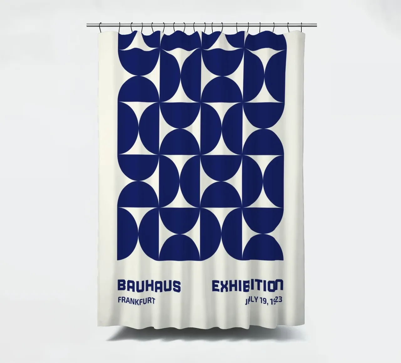Bauhaus Geometrie Blau Duschvorhang von Whole©