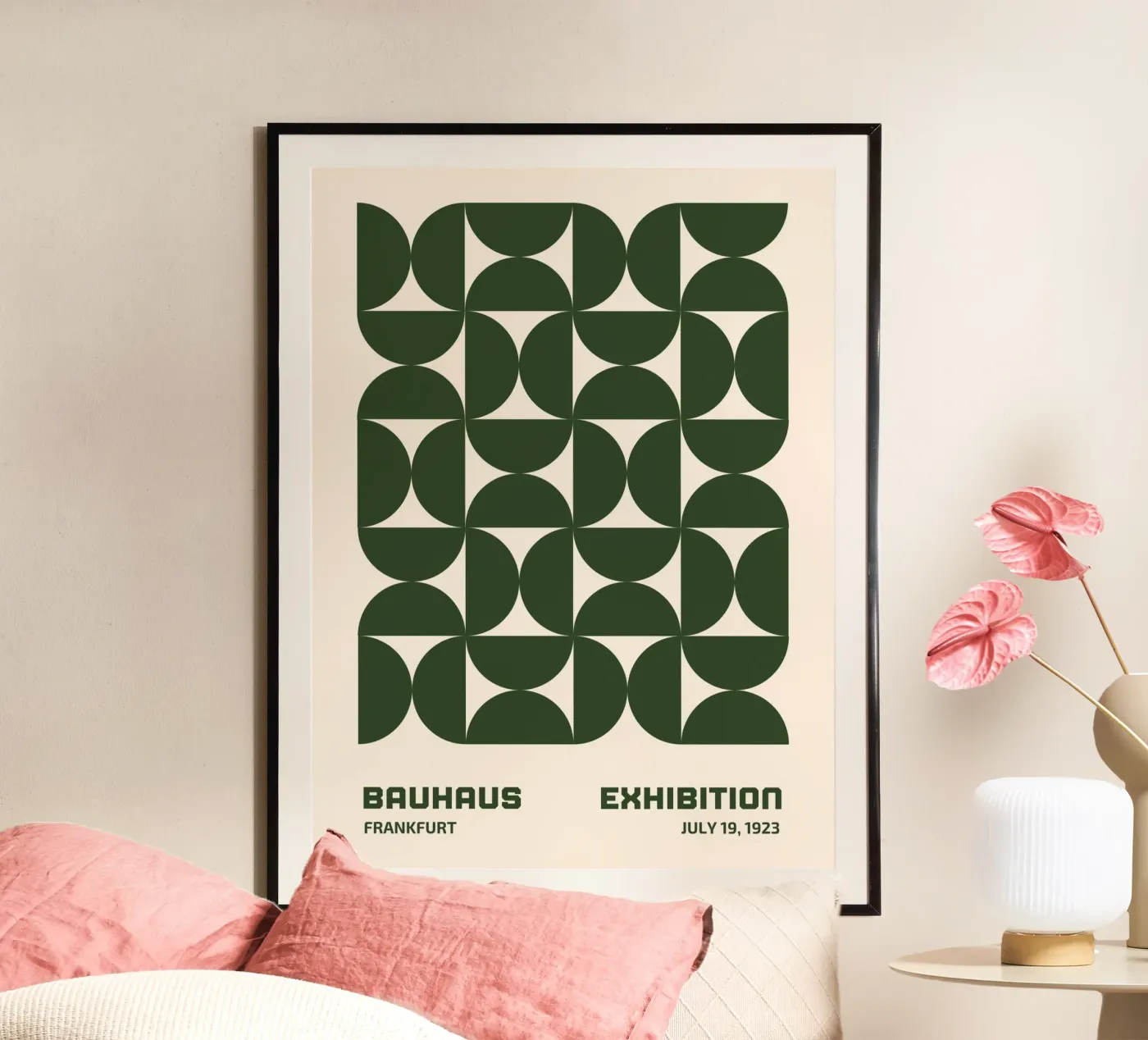 Bauhaus pattern green poster by Whole©