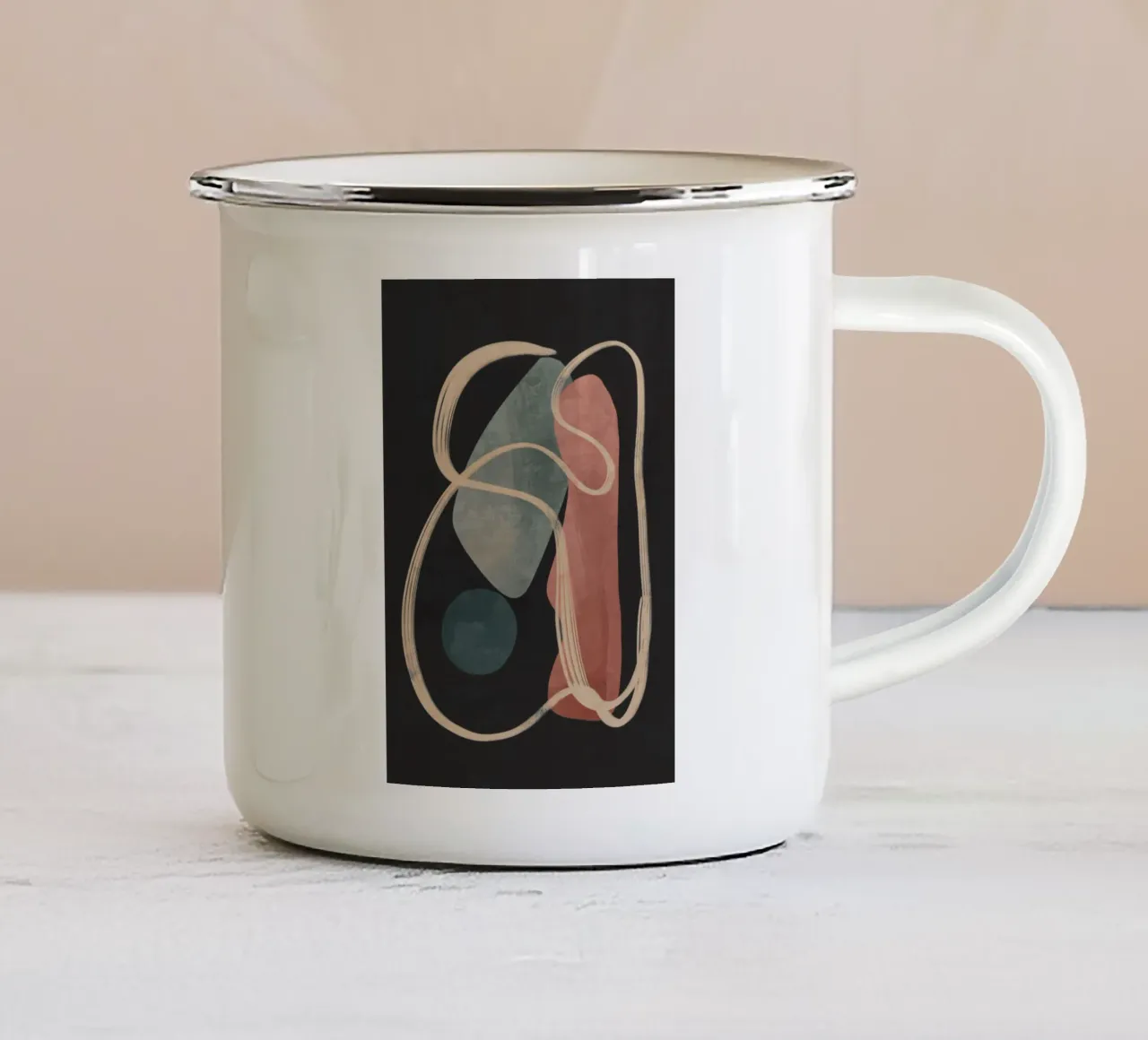 Moderne abstracte kunst 15 emaille mok van ThingDesign