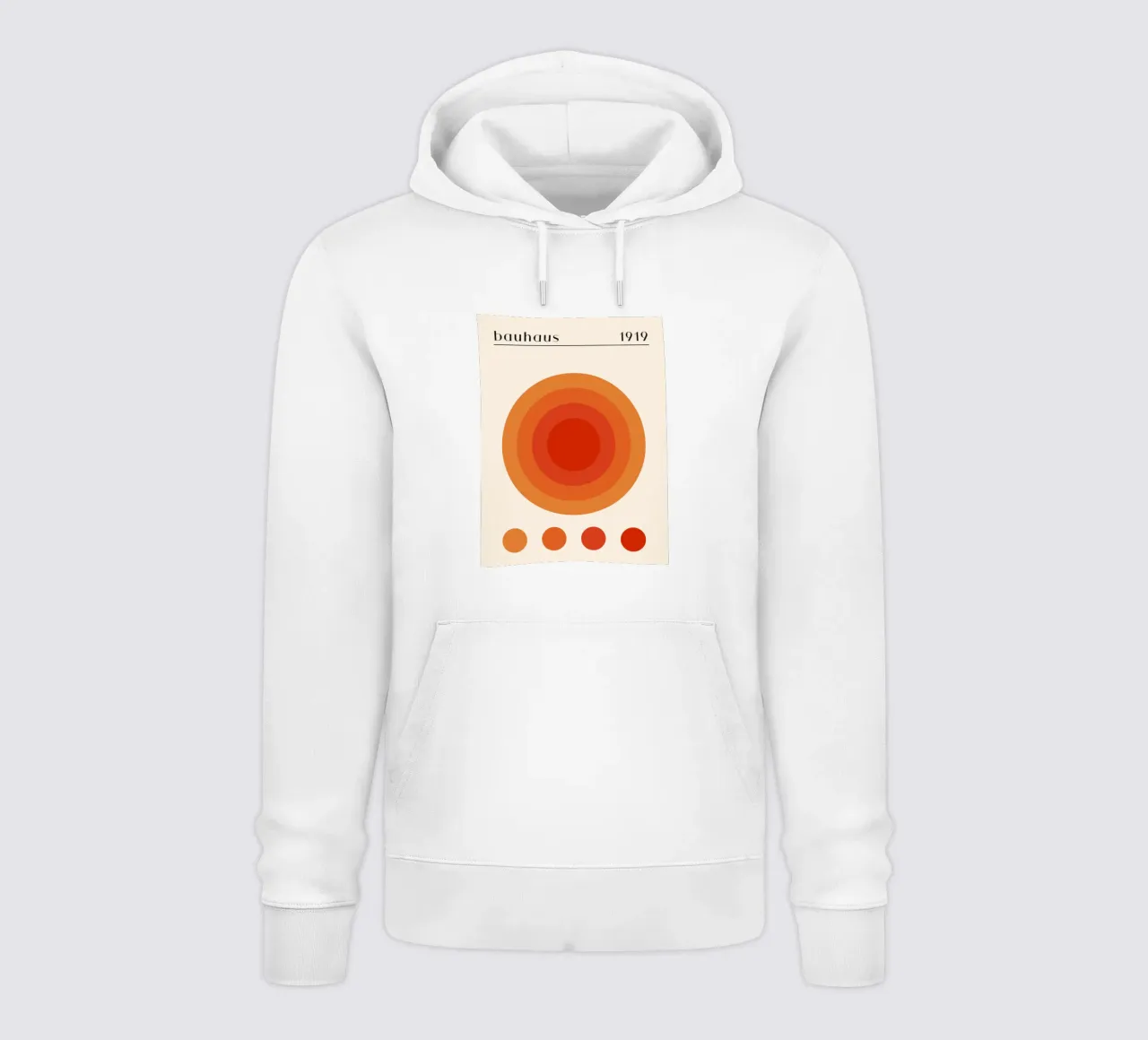 Bauhaus circle design orange hoodie by Whole©