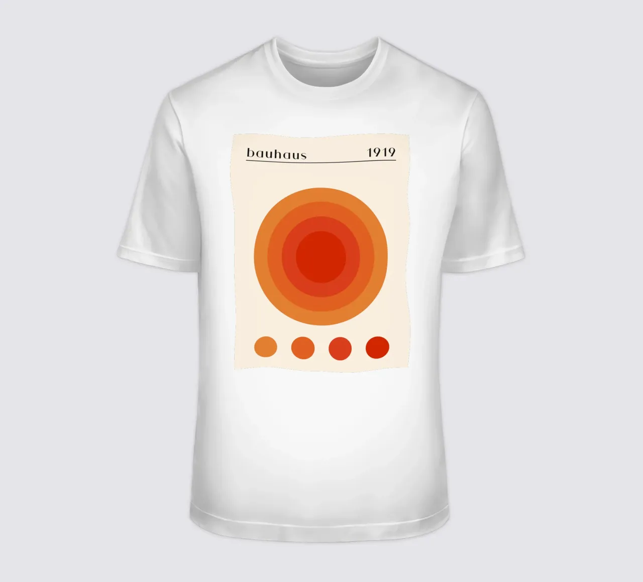 Bauhaus circle design orange t-shirt by Whole©