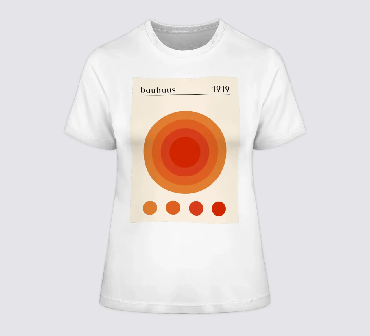 Bauhaus circle design orange women's fitted t-shirt by Whole©