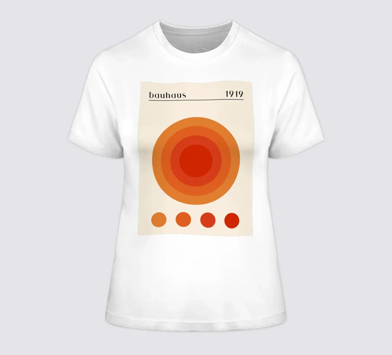 Bauhaus circle design orange women's fitted t-shirt by Whole©