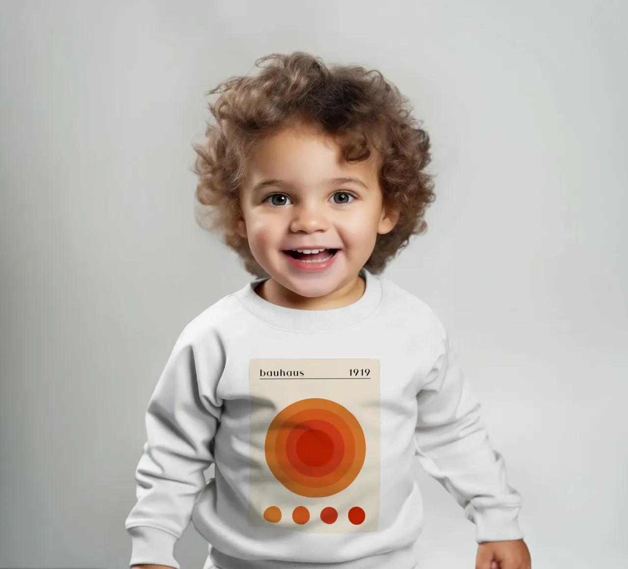Bauhaus circle design orange baby sweatshirt by Whole©
