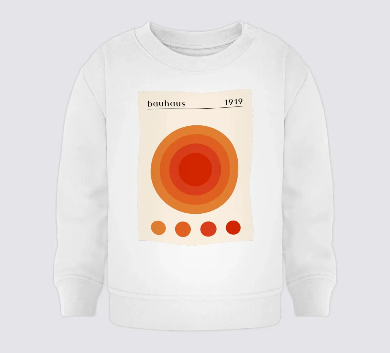 Bauhaus circle design orange baby sweatshirt by Whole©