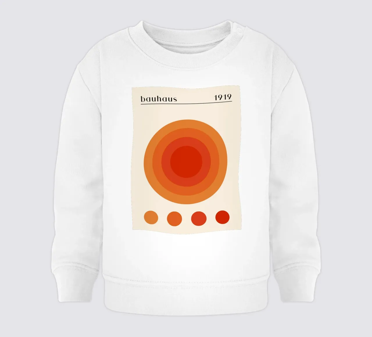 Bauhaus circle design orange baby sweatshirt by Whole©