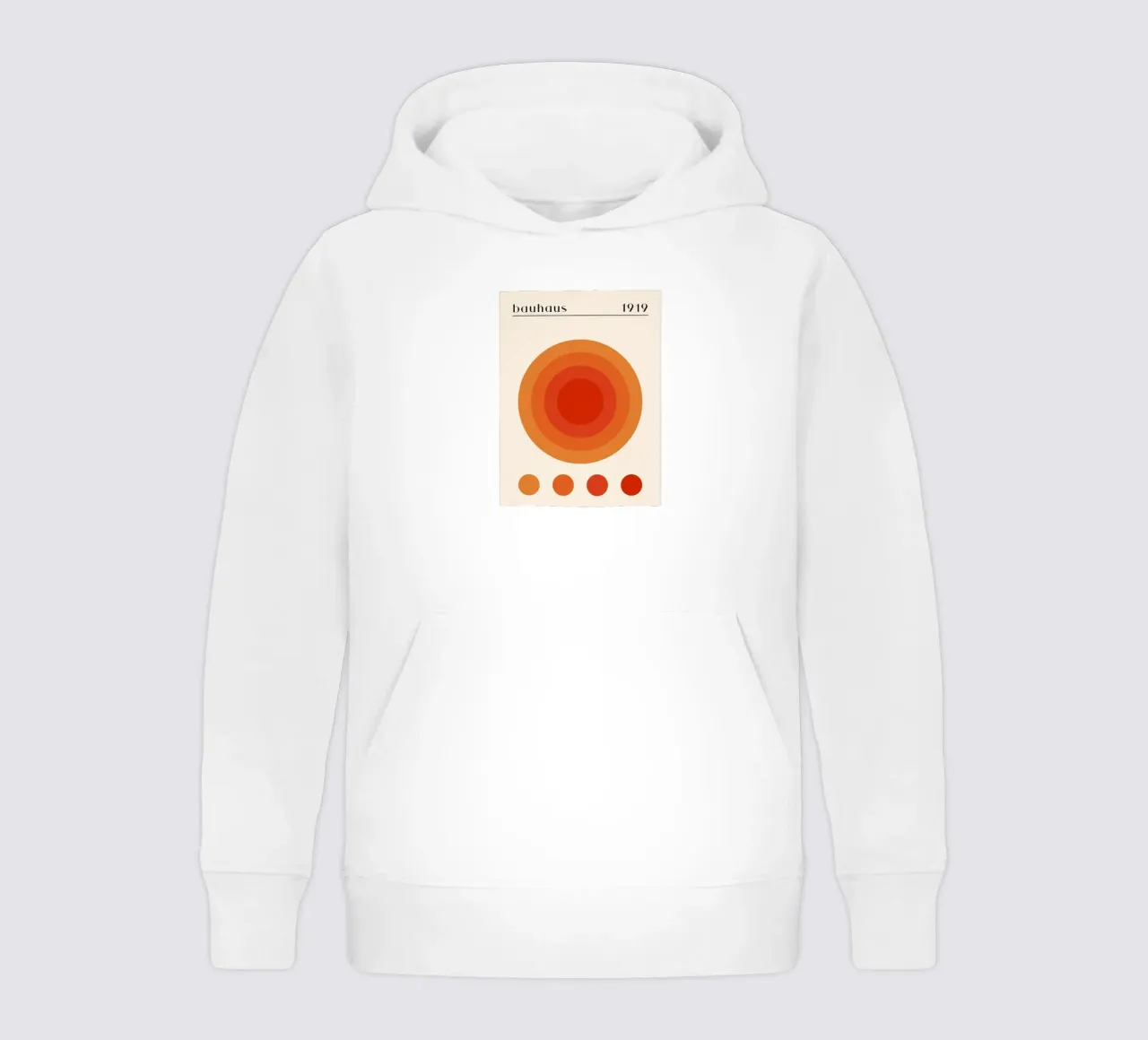 Bauhaus circle design orange kids hoodie by Whole©