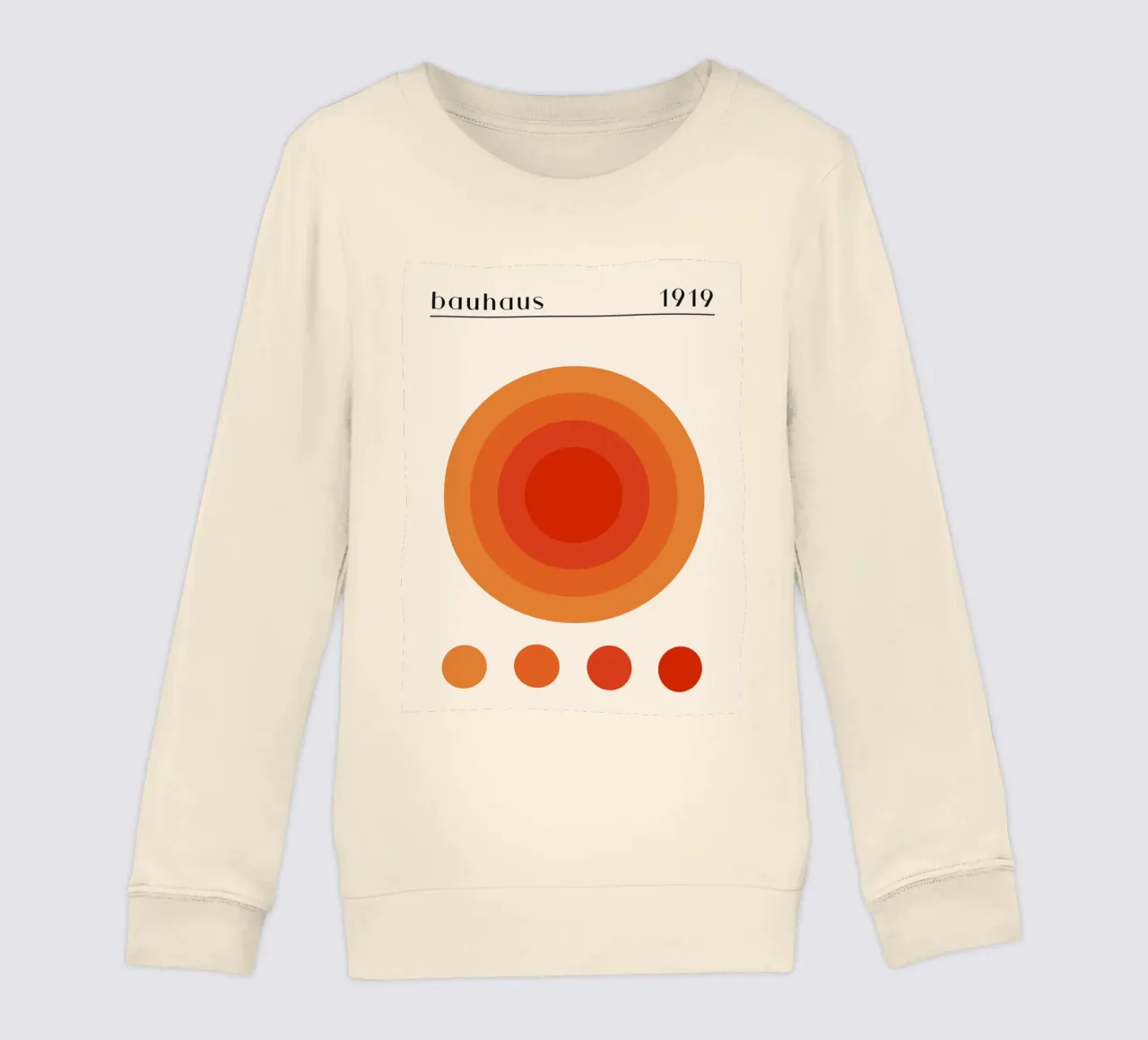 Bauhaus circle design orange kids sweatshirt by Whole©