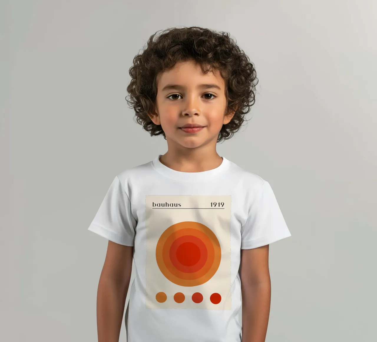 Bauhaus circle design orange kids t-shirt by Whole©