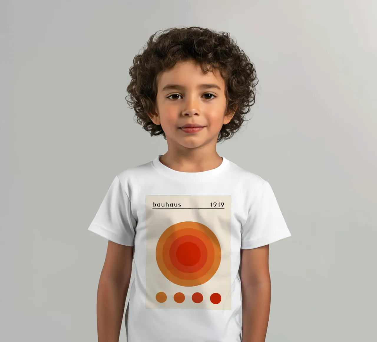 Bauhaus circle design orange kids t-shirt by Whole©