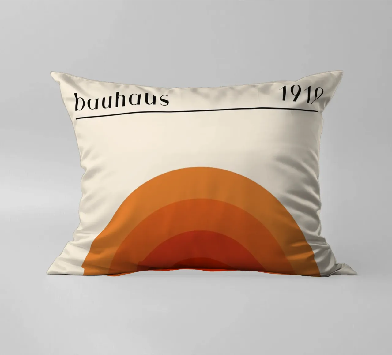Bauhaus circle design orange decorative cushion by Whole©