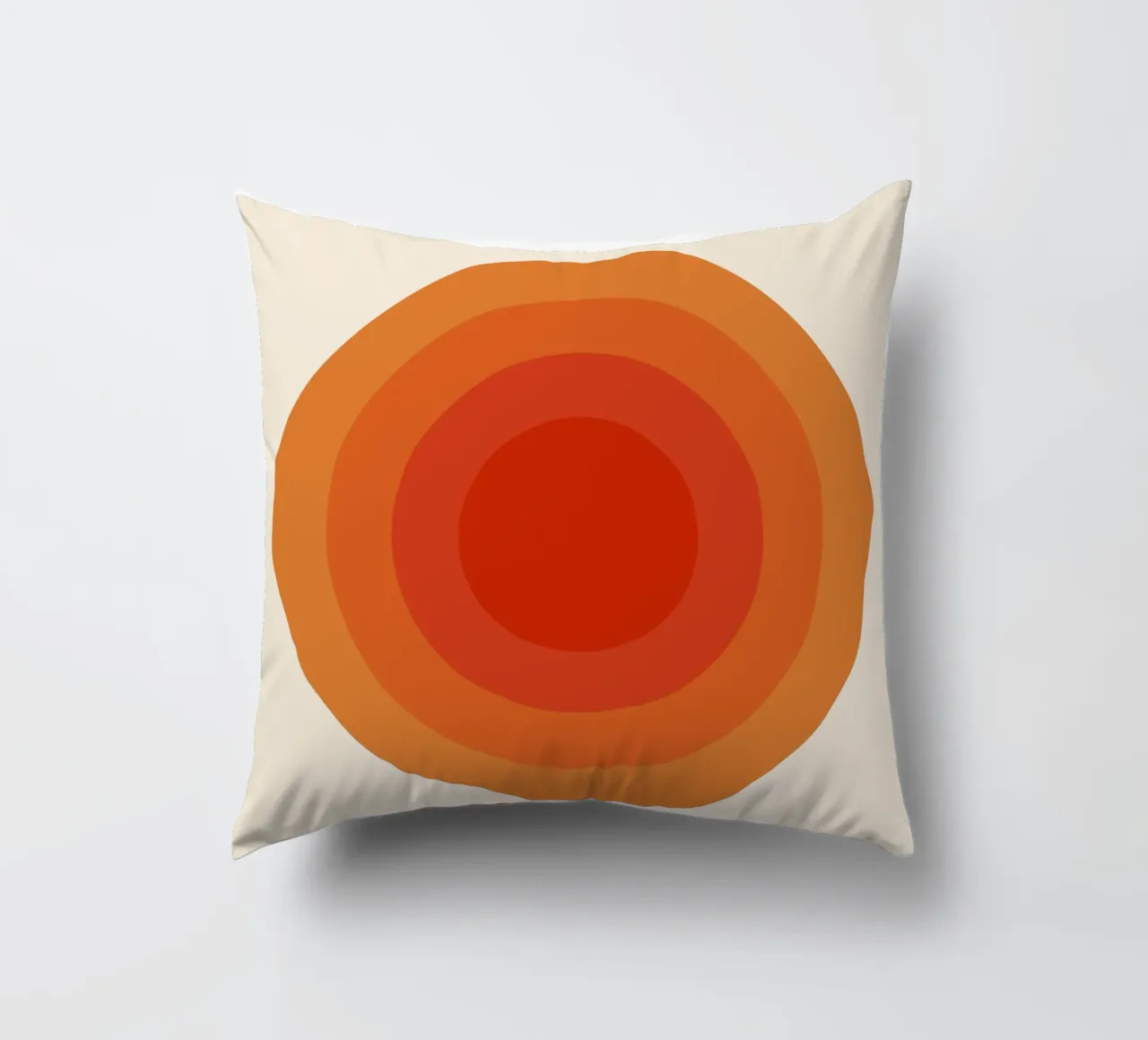 Bauhaus circle design orange decorative cushion by Whole©