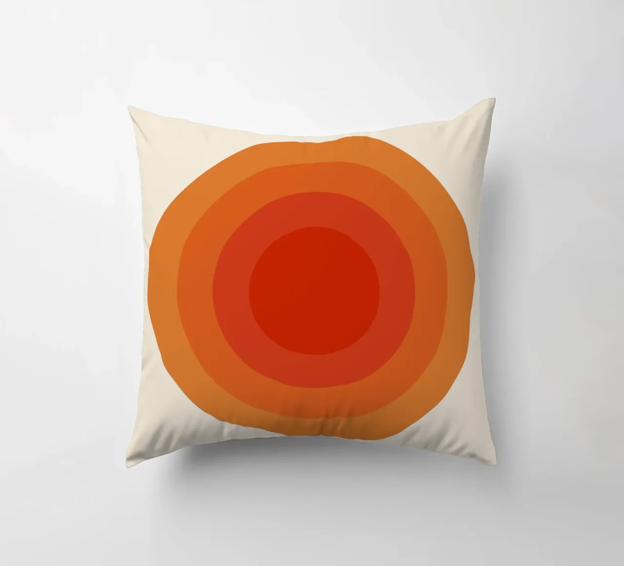 Bauhaus circle design orange decorative cushion by Whole©
