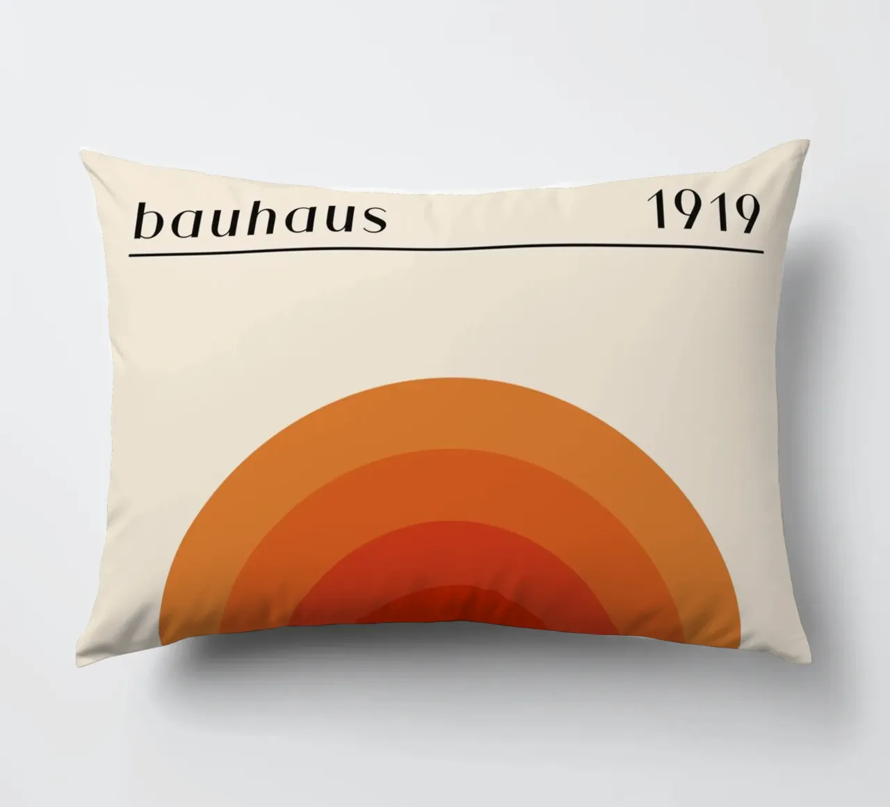 Bauhaus circle design orange decorative cushion by Whole©