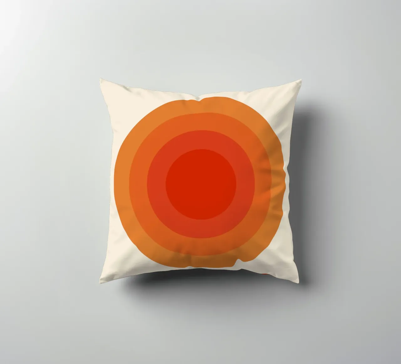 Bauhaus circle design orange decorative cushion by Whole©