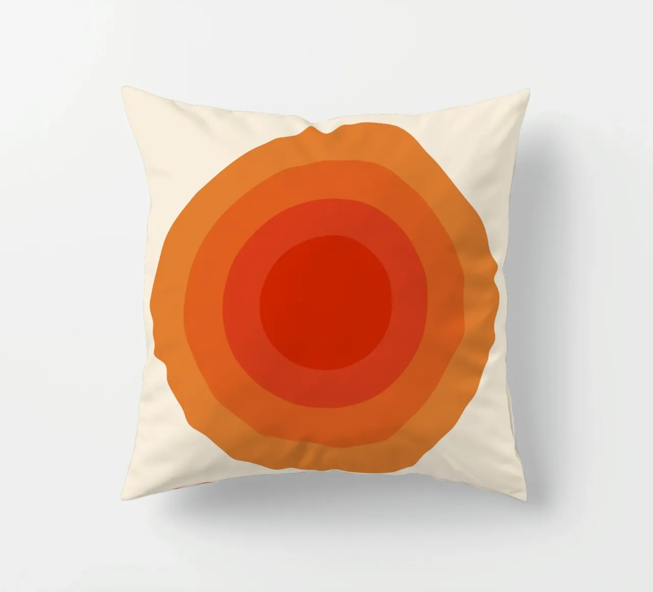 Bauhaus circle design orange decorative cushion by Whole©