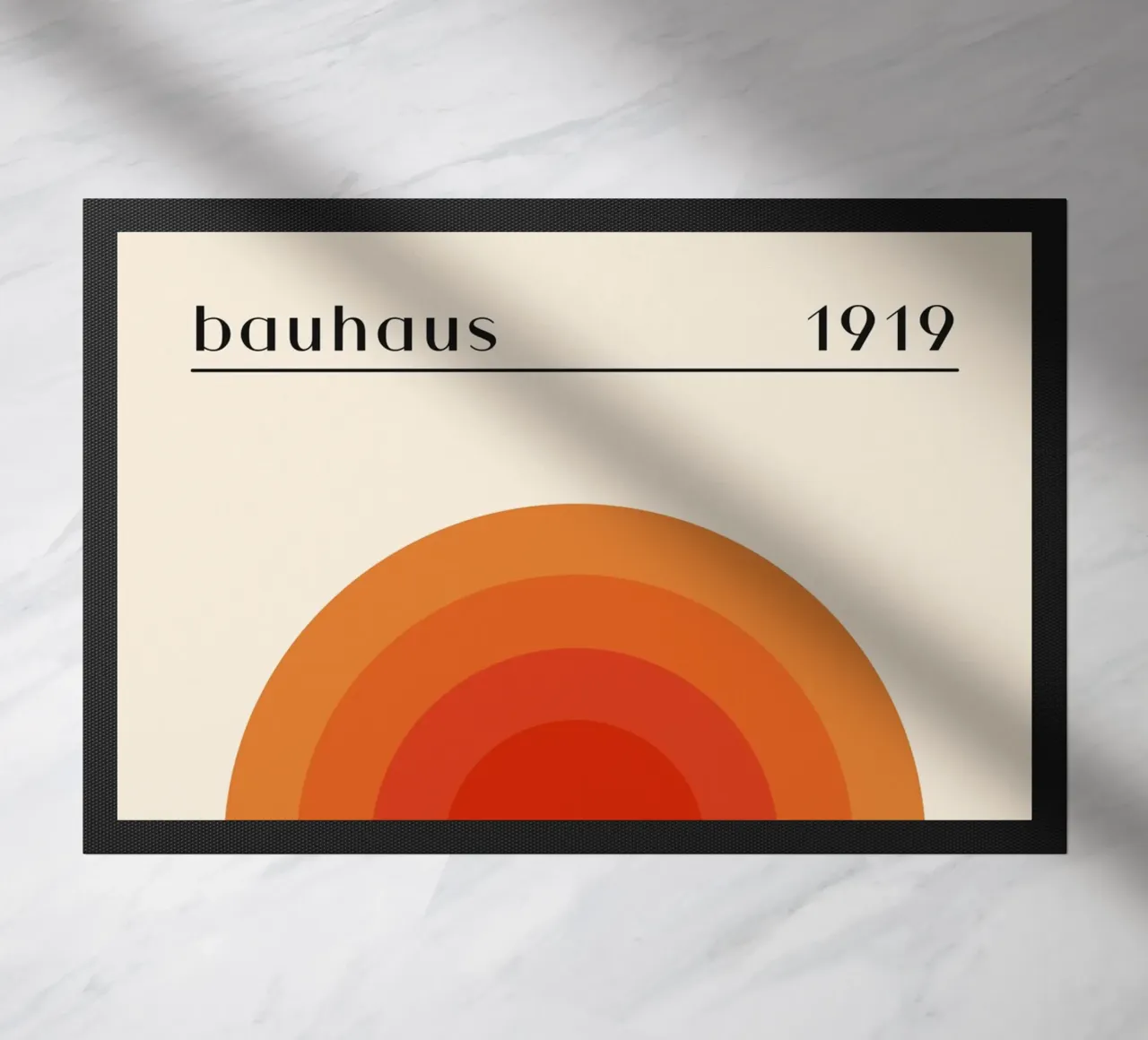 Bauhaus circle design orange doormat by Whole©