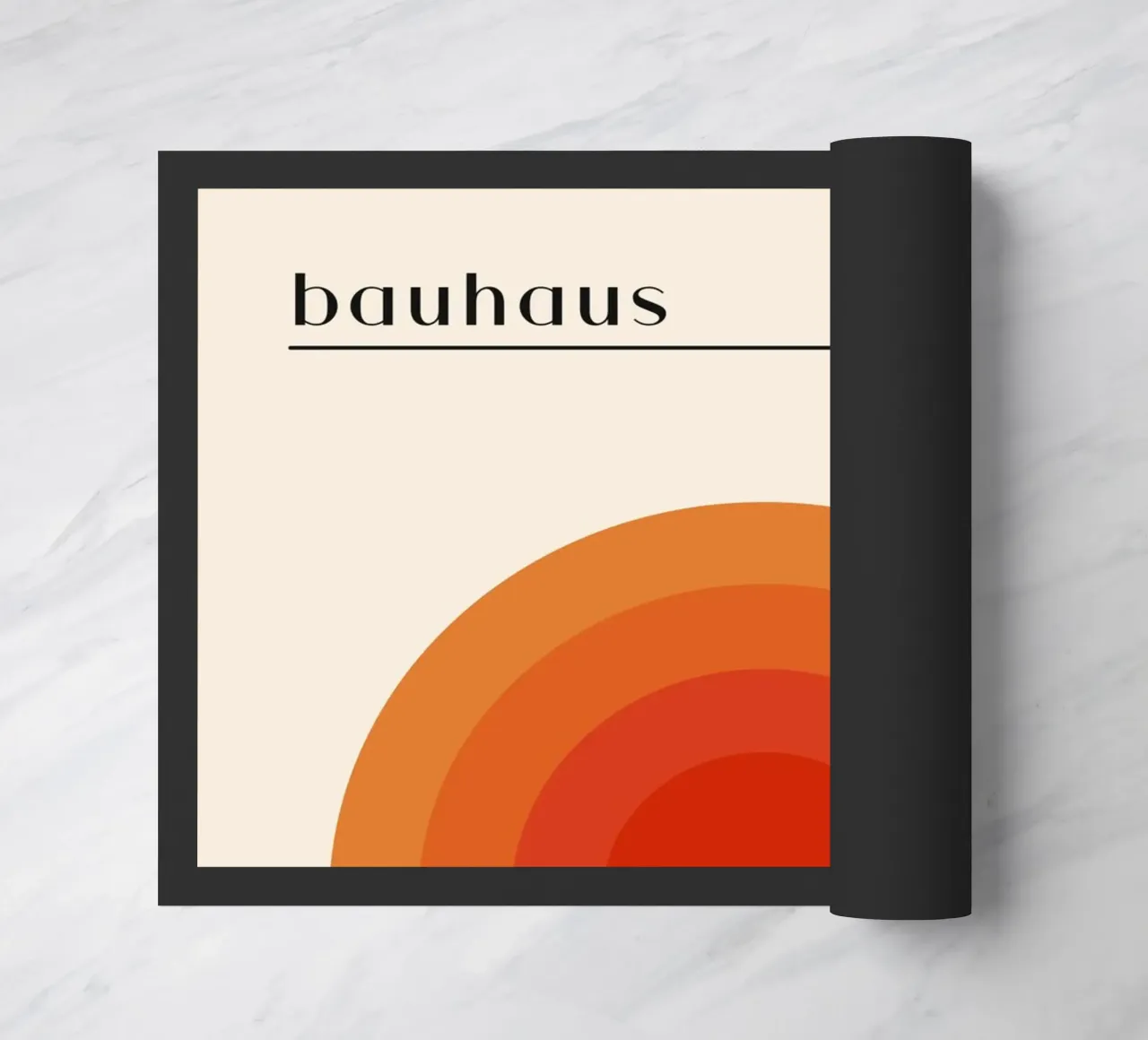Bauhaus circle design orange doormat by Whole©