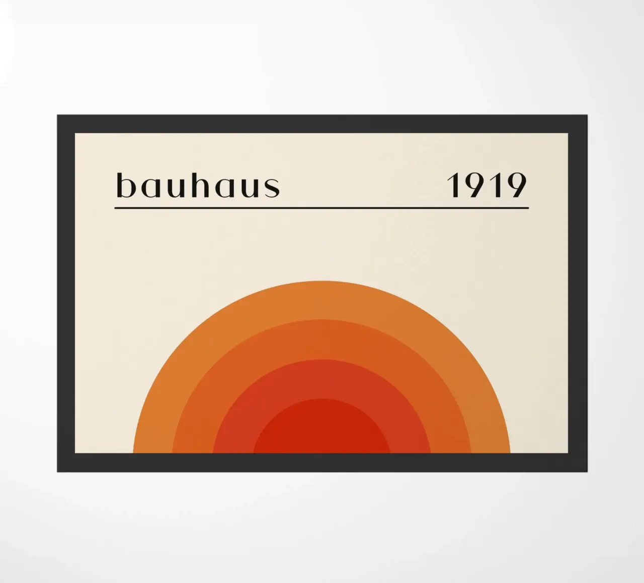 Bauhaus circle design orange doormat by Whole©