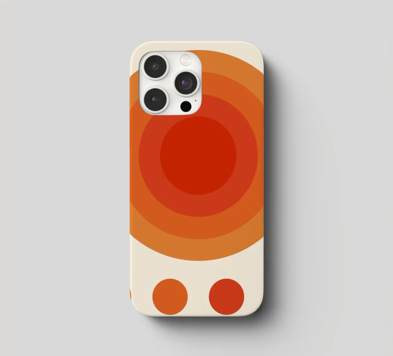 Bauhaus circle design orange iphone case by Whole©