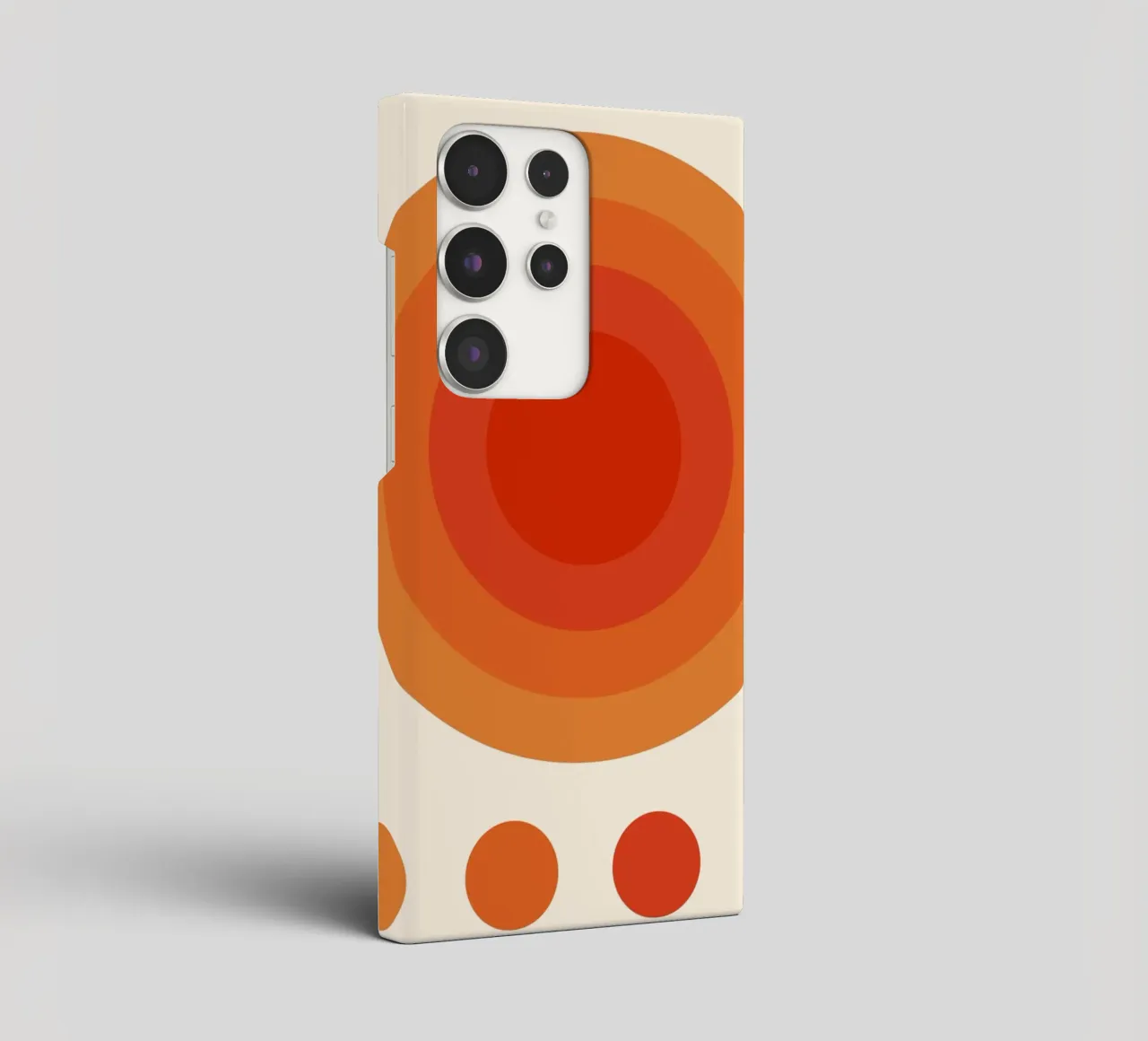 Bauhaus circle design orange samsung phone case by Whole©