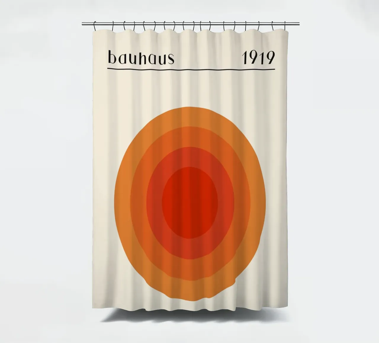Bauhaus circle design orange shower curtain by Whole©