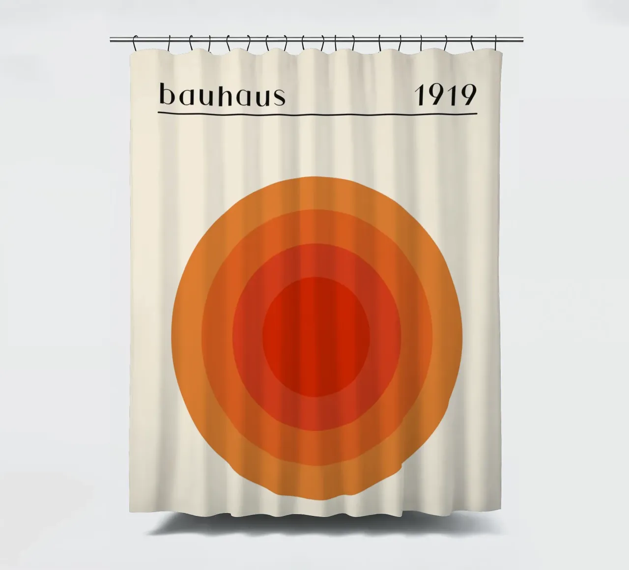 Bauhaus circle design orange shower curtain by Whole©