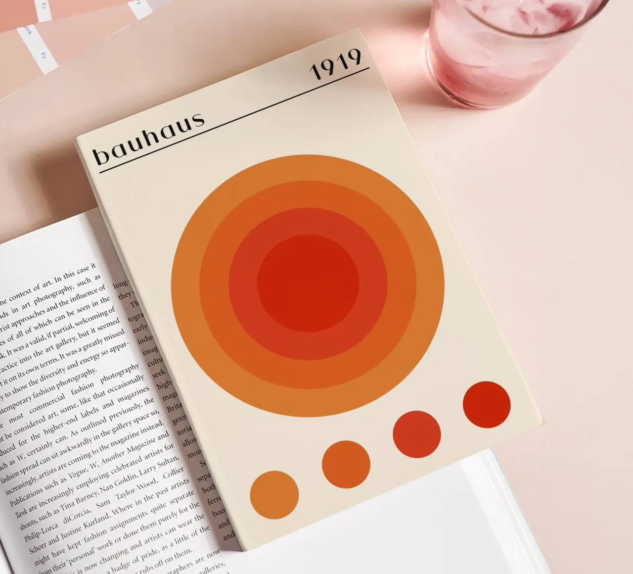 Bauhaus circle design orange notebook by Whole©