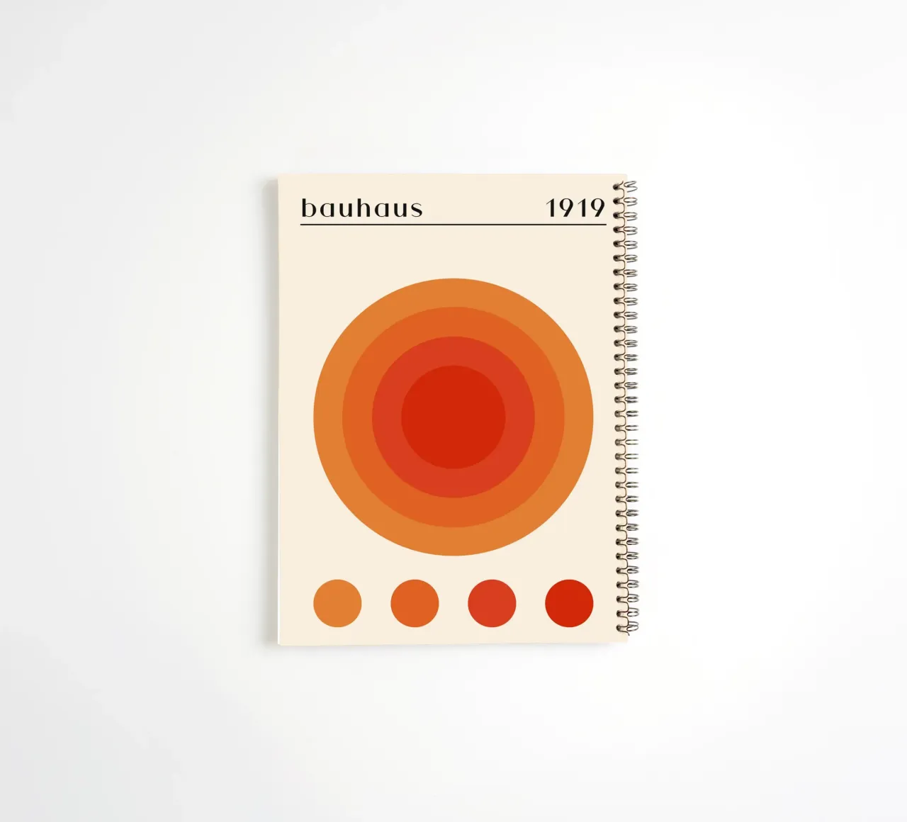 Bauhaus circle design orange spiral notebook by Whole©