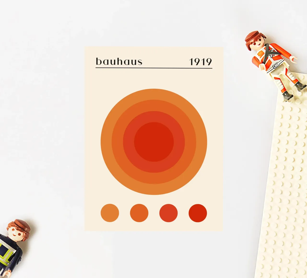 Bauhaus circle design orange sticker by Whole©
