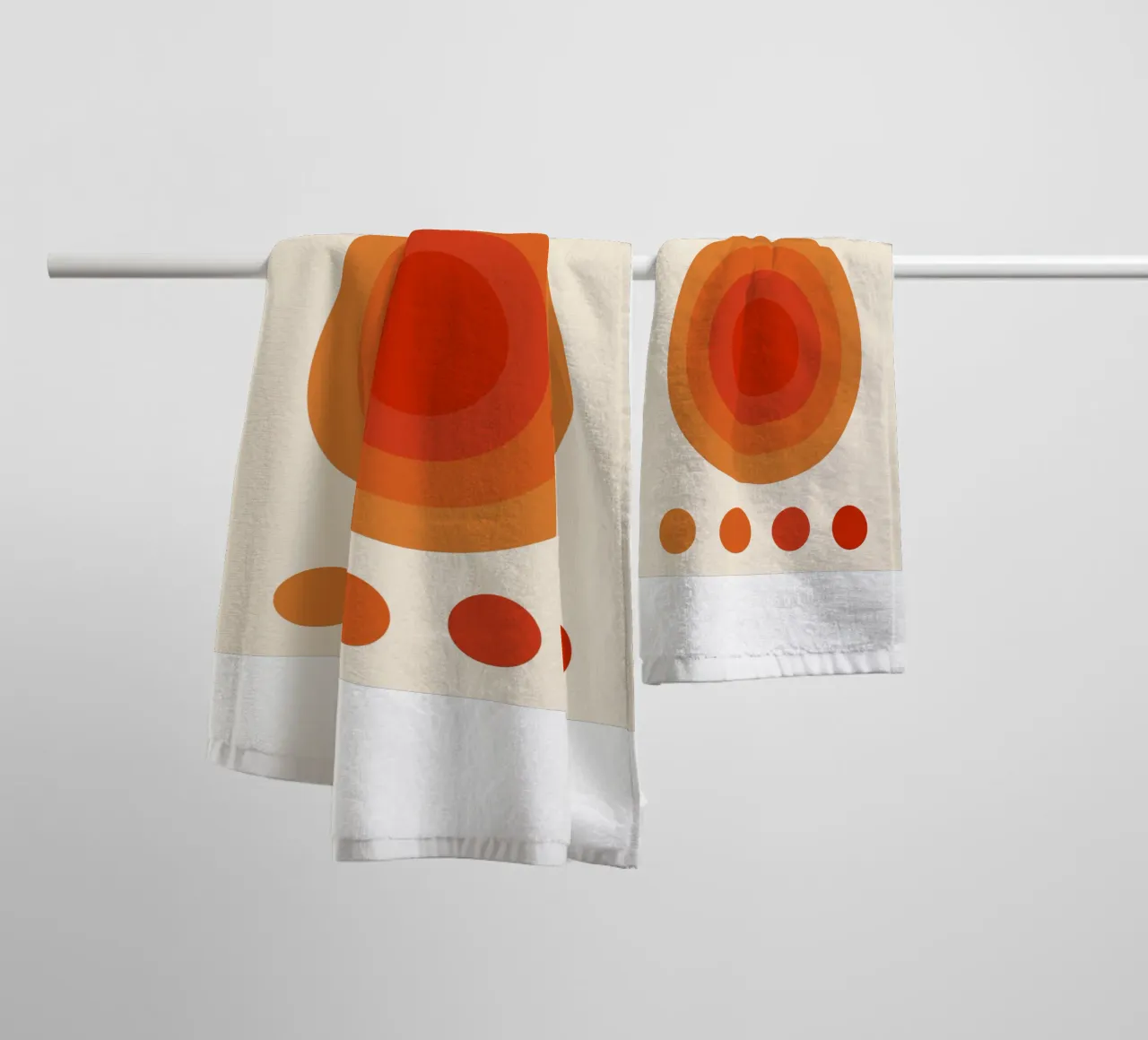 Bauhaus Kreisdesign Orange Handtuch von Whole©