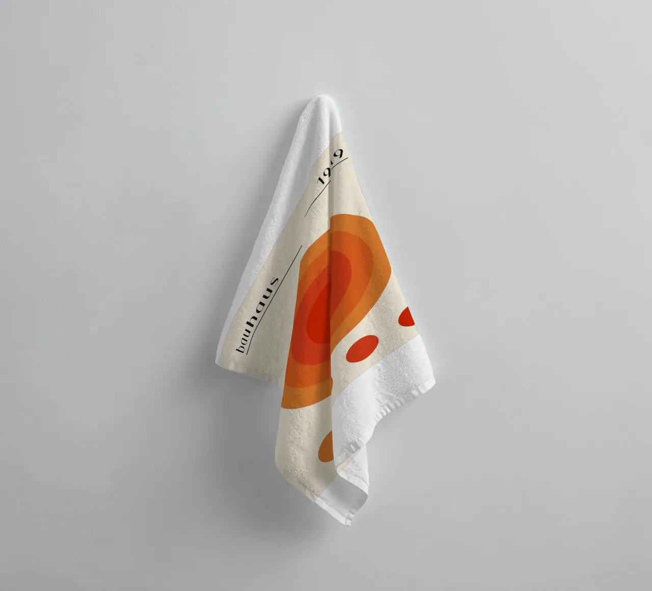 Bauhaus circle design orange towel by Whole©