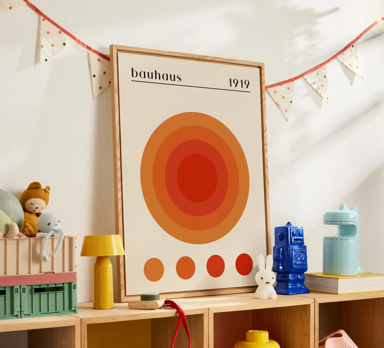 Bauhaus circle design orange acrylic glass by Whole©